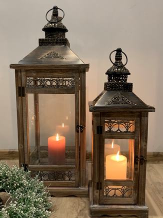 DREVENÉ LAMPÁŠE ORNAMENT - SADA 2KS